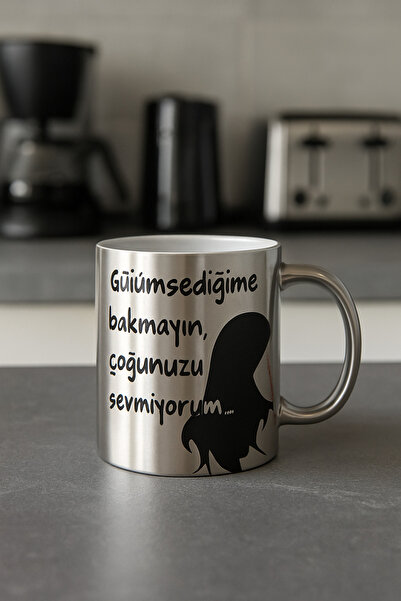 çokaş Text Printed Large Size Silver Coffee & Tea Mug
