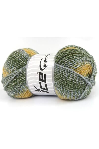 Ice yarns مجموعة من خيوط موزاييك ثلجية بوزن 2 × 200 جرام، خيوط خضراء وزرقاء و...