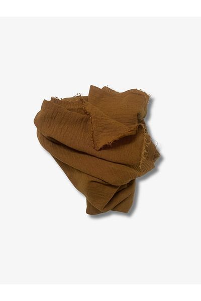 Yiğit Kumaş Sofia Linen Fabric with Polyester, Piece 180X150 cm Brown