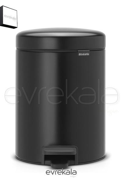 Brabantia Evrekala 5 Liter Trash Can Black Trash Can - Authorized Evrekala - 10 Years Warranty Pedal Bin