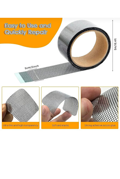 Genel Markalar Sineklik Yaması 5mmx2Mt Tamir Kiti Bantı , Sineklik Yama Tamir...