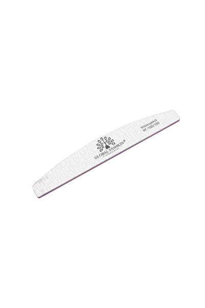 global fashion Λίμα νυχιών Global Fashion, ημισεληνοειδής, γκρι, κόκκος 100/100