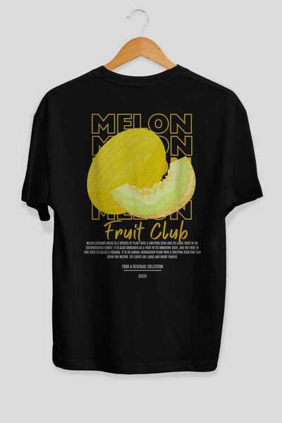Ankhises Tricou oversize negru cu imprimeu pe spate Melon Bărbați Femei Trico...