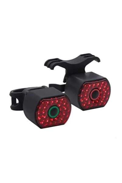 Carsons Lumină inteligentă spate pentru bicicletă LD09 cu detectare a frânei, 6 moduri, 22 LED-uri, indicator baterie, negru