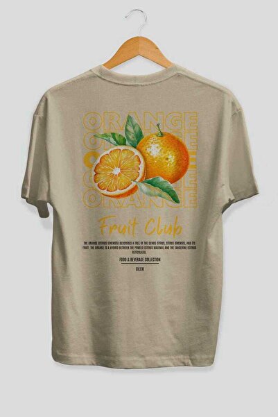 Ankhises Tricou oversize bej cu imprimeu pe spate portocaliu Bărbați Femei Tr...