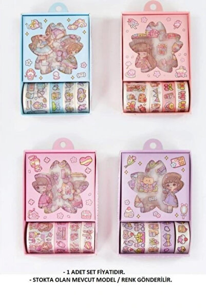 UĞURDAN Pastel Temalı Bant Seti – 4’lü Desenli Sticker Bant | Defter ve Planl...