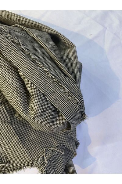 Yiğit Kumaş Houndstooth Outerwear Flexible Classic Fabric, Piece 195X140 cm
