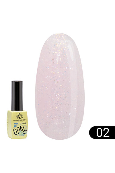 global fashion Bază pentru unghii Opal Rubber Base, Global Fashion 8 ml, 02