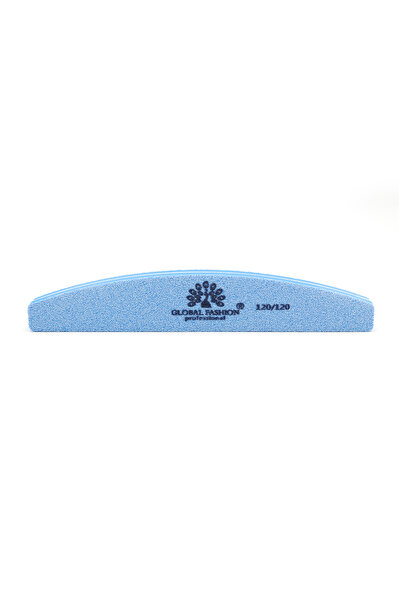global fashion Pila buffer pentru unghii, granulatie 120/120, culoare albastra