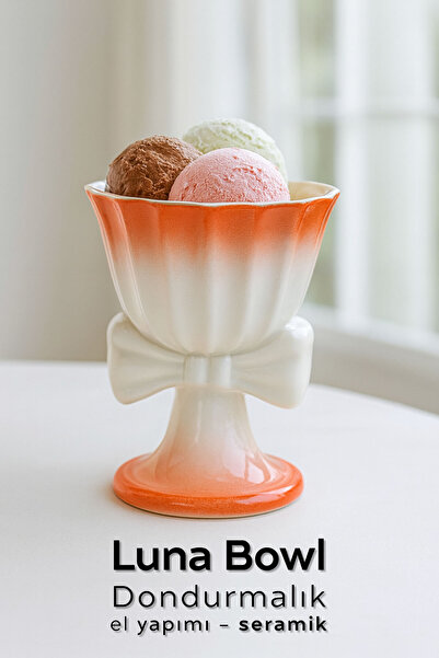 ARVALE LunaBowl Seramik Dondurmalık | El Boyaması Pastel Renkli Şık Kase