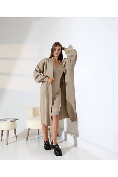 FEHAL GİYİM Knitwear Fabric Cardigan Dress Set of 2