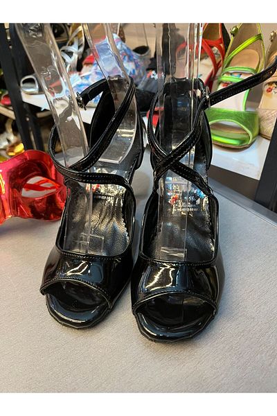bitangosu Black Patent Leather Side Double Bonded Model 8.5 cm 13 Pont Tango, Dance and Evening Dress Shoes