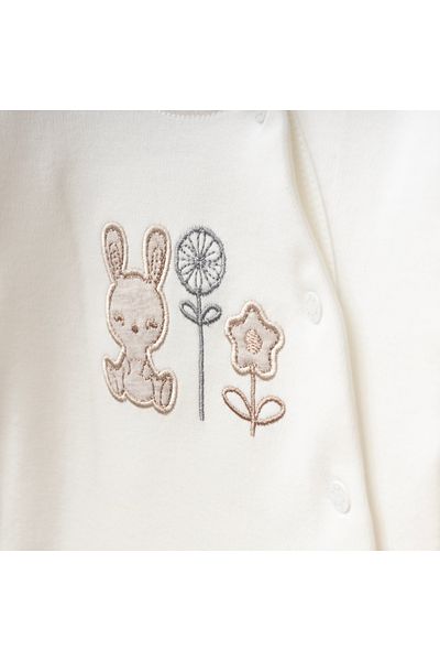 Aziz Bebe Baby Girl Rabbit Patterned 100% Cotton 5' Hospital Release Bodysuit Set 0 Months - 3 Months Size