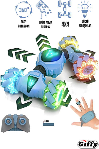 giffy Oyuncak Uzaktan ve Bilek Kumandalı Şarjlı Led Işıklı Full Fonksiyon Akr...
