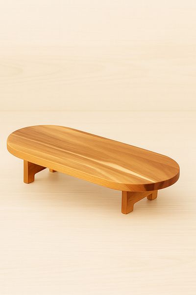 Fhilli Acacia Wood Leg Presentation and Cutting Board 39,50X17,50 cm Natural Serving Board Large