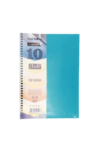 ÇINAR DEFTER Caiet inteligent A4 din plastic, cu spirală, 250 de foi, cu marc...