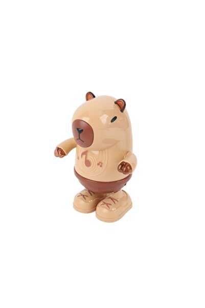 MASHASHOP Jucărie Capibara dansatoare, muzică și lumini, maro, 20 cm