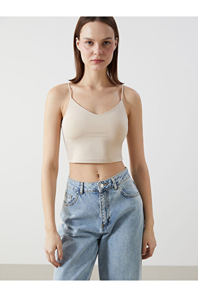 LC Waikiki Özmarka New Season V-Neck Straight Strap Women's Crop Top