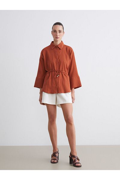 LC Waikiki Textured Oversize Muslin Women's Shirt