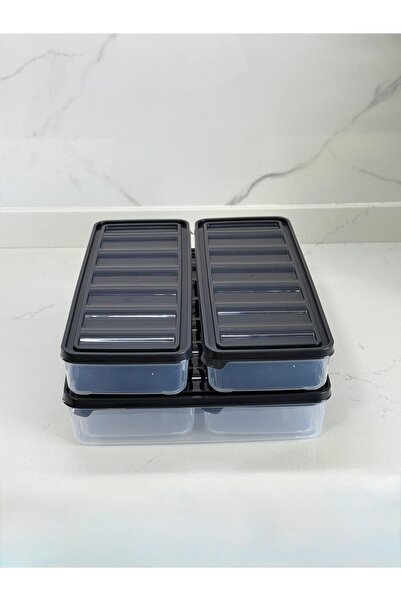 Albergio Set of 9 Gray Lid Storage Containers – 6 Small, 2 Medium, 1 Large, Microwave and Diffused Compatible