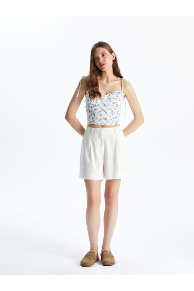 LC Waikiki Kalp Yaka Çiçekli Kadın Crop Büstiyer