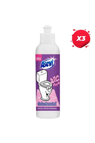 ASEVI X3 - LIQUID BATHROOM TOILET FRESHENER 200ML PURPLE, Toilet fresheners