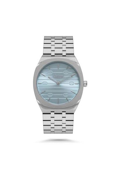 catera Men's steel watch with a sky-blue dial