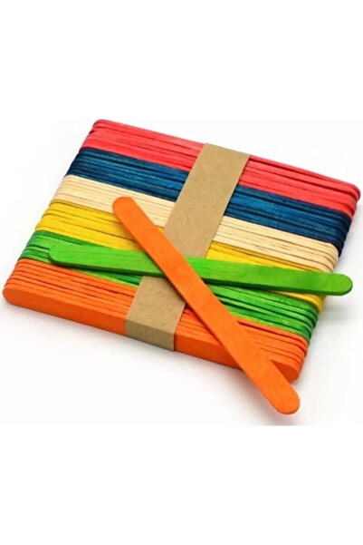 Mçb Group Dil Çubuğu Renkli Dondurma Çubuğu 50'li Renkli Ahşap Çubuk