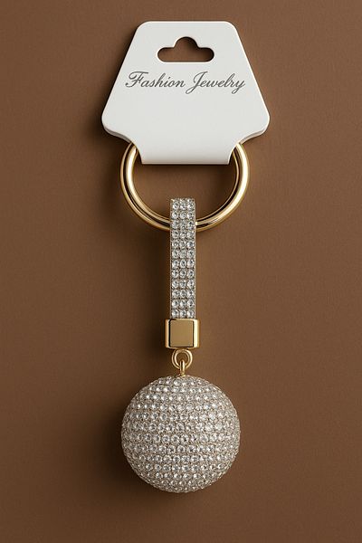 Bittox Luxury Looking Crystal Stone Colorful Ball Model Keychain - Keychain for Home Car and Bag