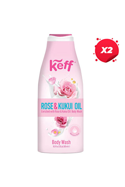 keff Set 2 bucati-GEL DUS 500ML ROSE KUKUI OIL