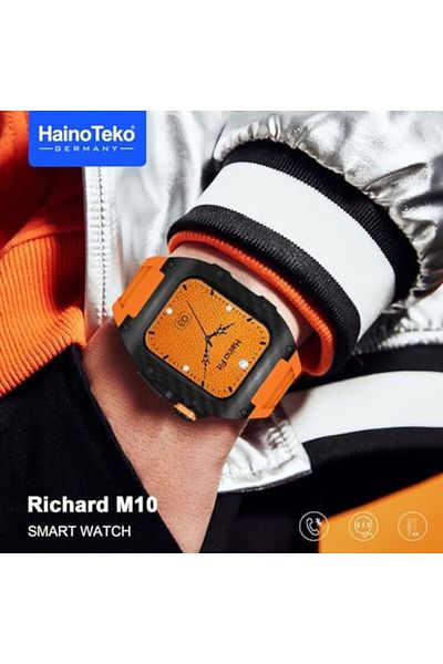 HAINOTEKO Haino Teko Germany Richard M10 Smart Watch with Wireless Charger, 3 Pair Straps, and Protection Case