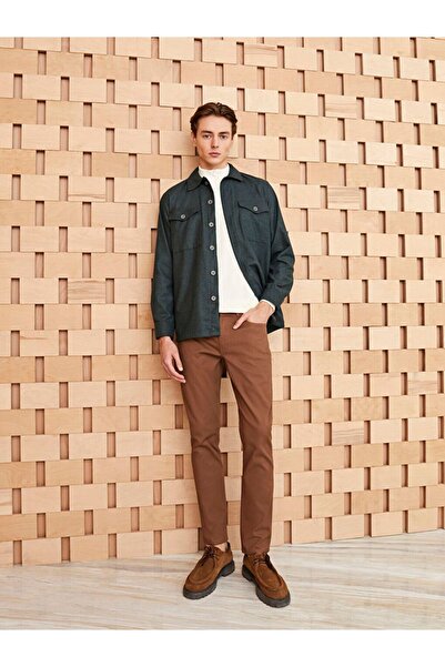 LC Waikiki Brown Slim Fit Dobby Men's Trousers