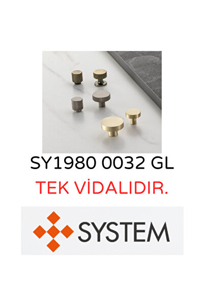 System SY1980 0032 GL ALTIN SARI Renkli Modern Tekli Kulp