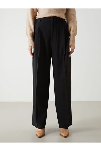 LC Waikiki Black Loose Fit Women's Trousers
