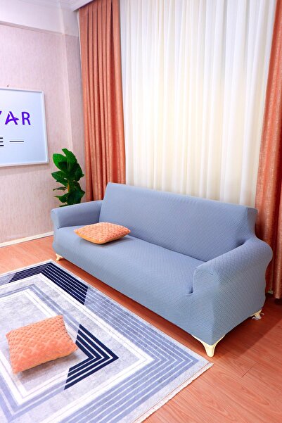 elgeyar Jacquard 3-Piece Sofa Cover Basket Pattern - Gray