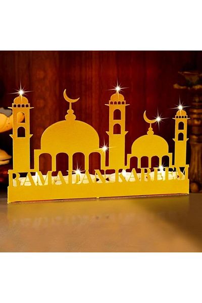 Generic Yoawllty Ramadan Decorations,Ramadan Candle Holder,Ramadan Kareem Candlestick Castle Pattern for Ho