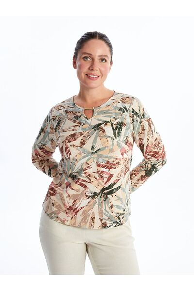 LC Waikiki Mixed Crew Neck Patterned Women's Blouse