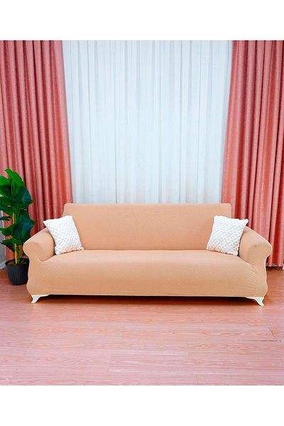 elgeyar Jacquard 3-Piece Sofa Cover Basket Pattern - Beige