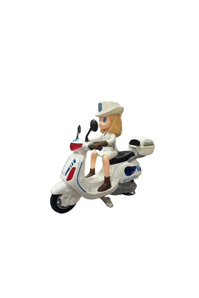 OEM Police Motorcycle Toy with Policewoman, Sounds, Lights, Multicolor, 27 cm