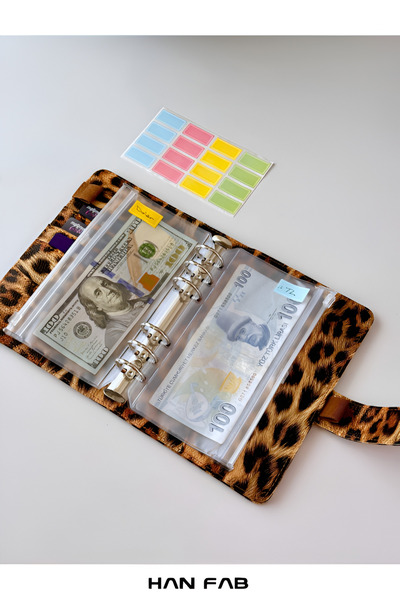 HANFAB مفكرة التراكم - محفظة تخطيط الميزانية - تابا ليوبارد