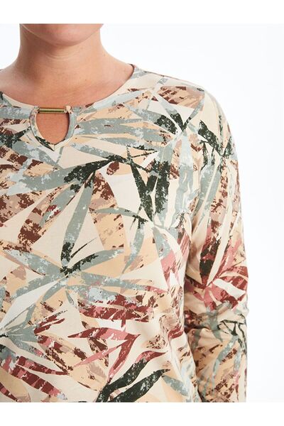 LC Waikiki Mixed Crew Neck Patterned Women's Blouse