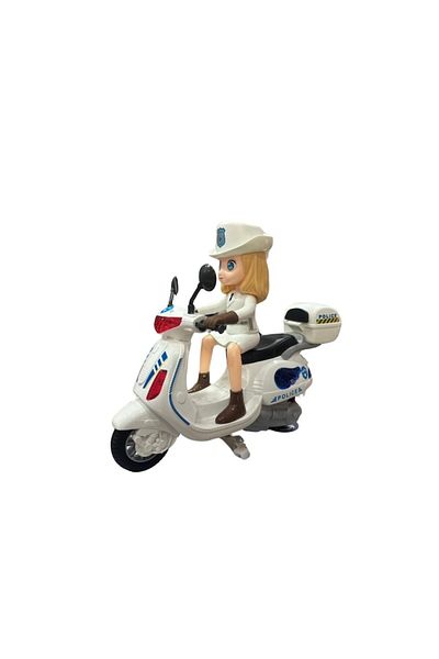 OEM Police Motorcycle Toy with Policewoman, Sounds, Lights, Multicolor, 27 cm