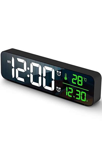 Generic ساعة منبه رقمية LED كبيرة مع سطوع تلقائي بتصميم عصري أنيق لديكور المن...