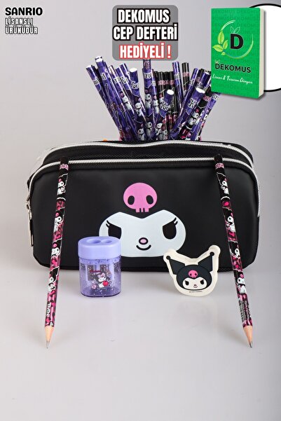 kuromi "حقيبة أقلام مجموعة DEKOMUS CEP مع هدية مرخصة من مجموعة ""SHADOW CHIC"...
