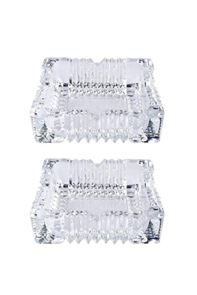 Generic منفضة سجائر ZLY قطعتين مقاس 4 بوصات، منفضة سجائر زجاجية مربعة الشكل ل...