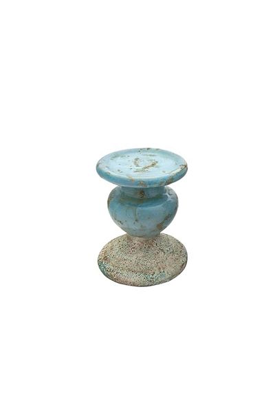 Generic Creative Co-Op Small Distressed Blue Terracotta Pillar Candle Holder