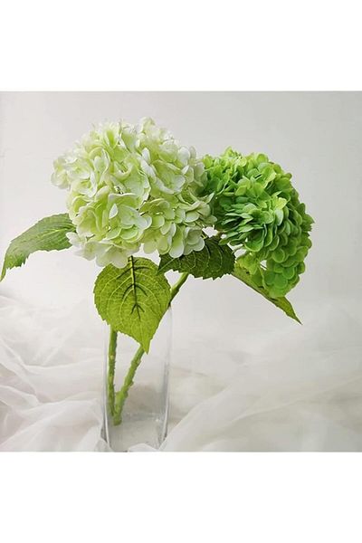 Generic 2 pcs Real Touch Hydrangea Artificial Flowers - 16" Deep Green Lifelike Large Blooms for Weddings,