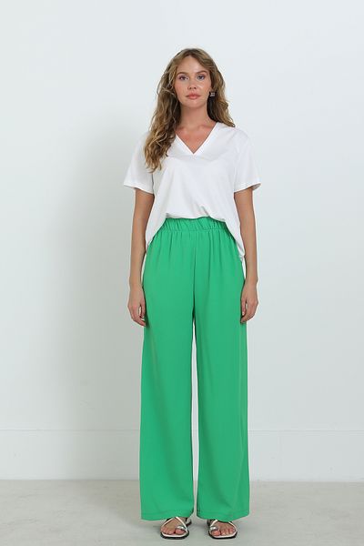 Modamorfo Women's Wide Leg High Waist Trousers - 18103Pnt