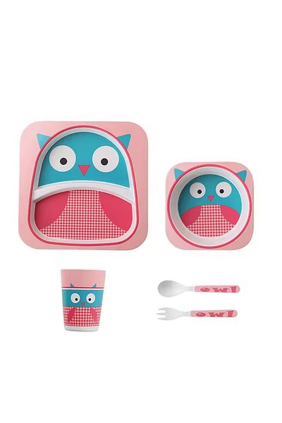 Generic Cartoon Design Bamboo Kids Cutlery Set