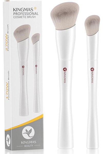 KingMas Angled Foundation Brush, Kabuki Contour Brush for Liquid, Cream, and ...